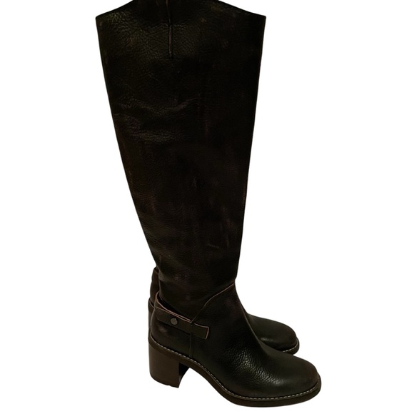 Franco Sarto Women's Kiana Black Leather Tall Zipper Knee-High Boots Shoes 7M - Picture 4 of 16